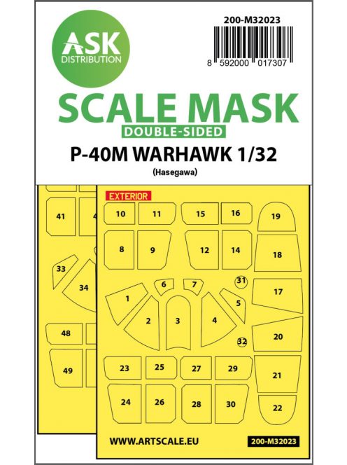 Art Scale - 1/32 P-40M Warhawk double-sided express masks for Hasegawa/Hobby2000