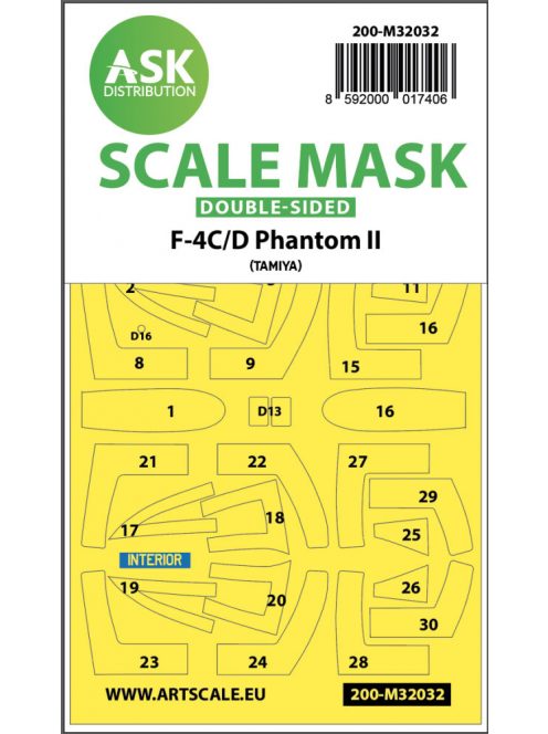 Art Scale - 1/32 F-4C/D Phantom double-sided mask for Tamiya