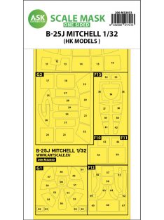 Art Scale - 1/32 B-25J Mitchell one-sided mask for HK Models