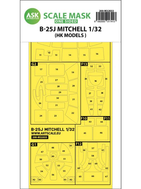 Art Scale - 1/32 B-25J Mitchell one-sided mask for HK Models