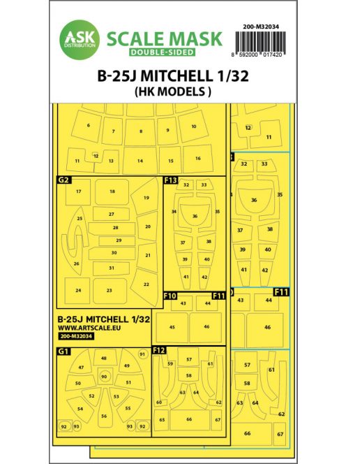 Art Scale - 1/32 B-25J Mitchell double-sided mask for HK Models