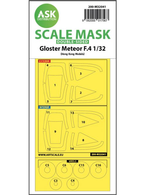 Art Scale - 1/32 Gloster Meteor F.4  double-sided mask for HK Models