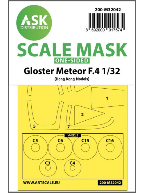 Art Scale - 1/32 Gloster Meteor F.4  one-sided mask for HK Models