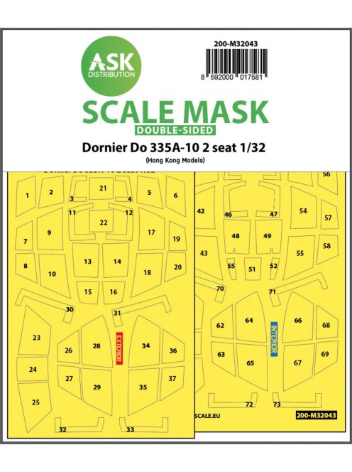 Art Scale - 1/32 Dornier Do 335A-10 two seater double-sided mask for HK Models