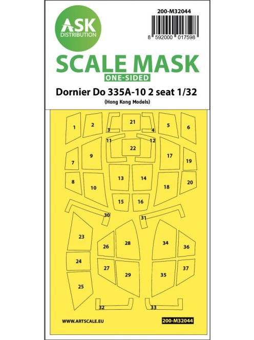 Art Scale - 1/32 Dornier Do 335A-10 two seater one-sided mask for HK Models