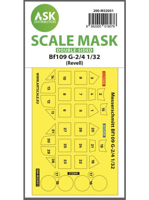 Art Scale - 1/32 Messerschmitt Bf 109G-2/G-4  double-sided express masks for Revell