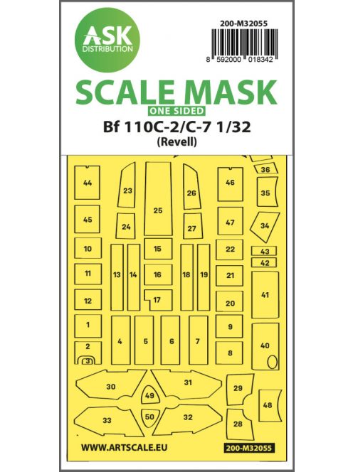 Art Scale - 1/32 Messerschmitt Bf 110C-2/C-7  one-sided express masks for Revell