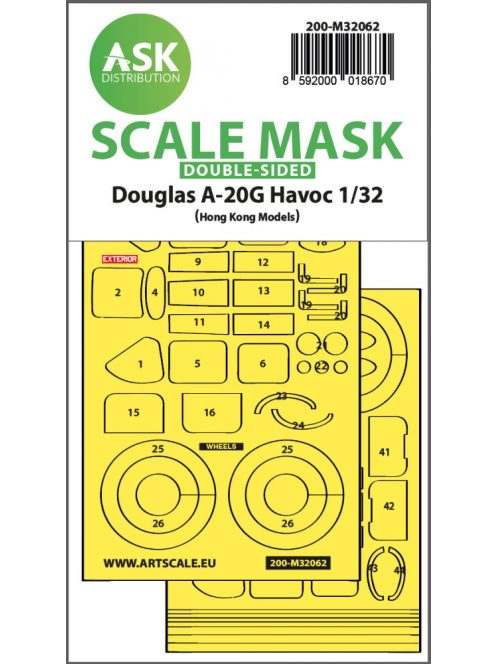 Art Scale - 1/32 A-20G Havoc double-sided express self adhesive mask for HK Model