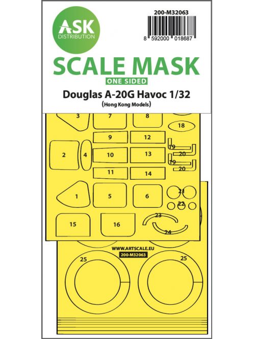 Art Scale - 1/32 A-20G Havoc one-sided express self adhesive mask for HK Model