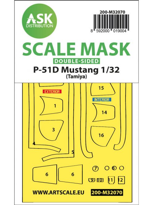 Art Scale - 1/32 P-51D Mustang double-sided fit mask for Tamiya