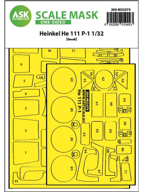 Art Scale - 1/32 Heinkel He 111P-1  one-sided express fit mask for Revell