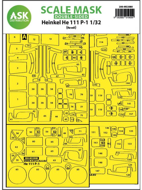 Art Scale - 1/32 Heinkel He 111P-1  double-sided express fit mask for Revell