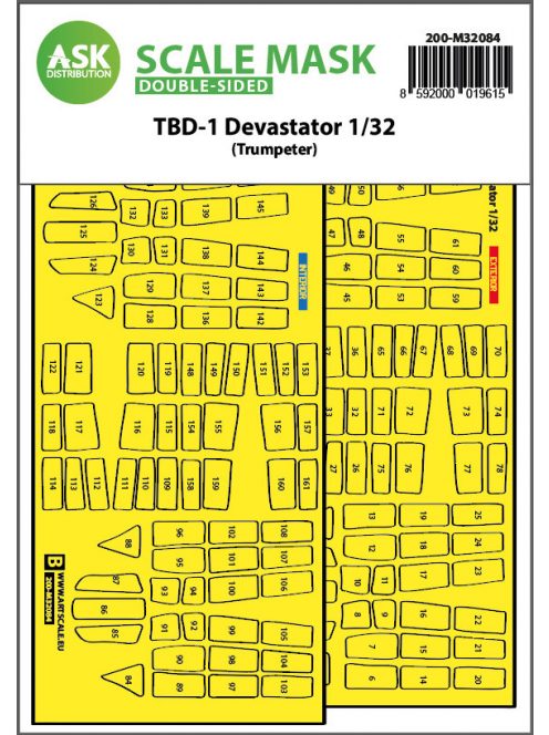 Art Scale - 1/32 TBD-1 Devastator double-sided express fit mask for Trumpeter