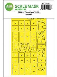   Art Scale - 1/32 SBD-3 Dauntless one-sided express fit mask for Trumpeter