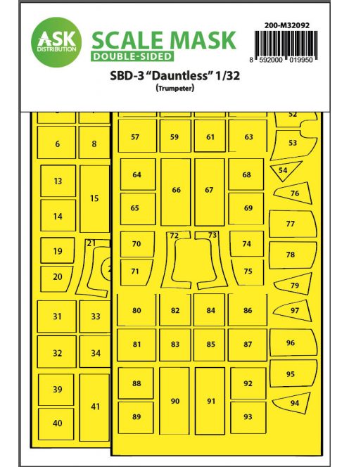 Art Scale - 1/32 SBD-3 Dauntless double-sided express fit mask for Trumpeter