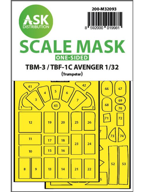 Art Scale - 1/32 TBM-3/TBF-1C one-sided express fit mask for Trumpeter