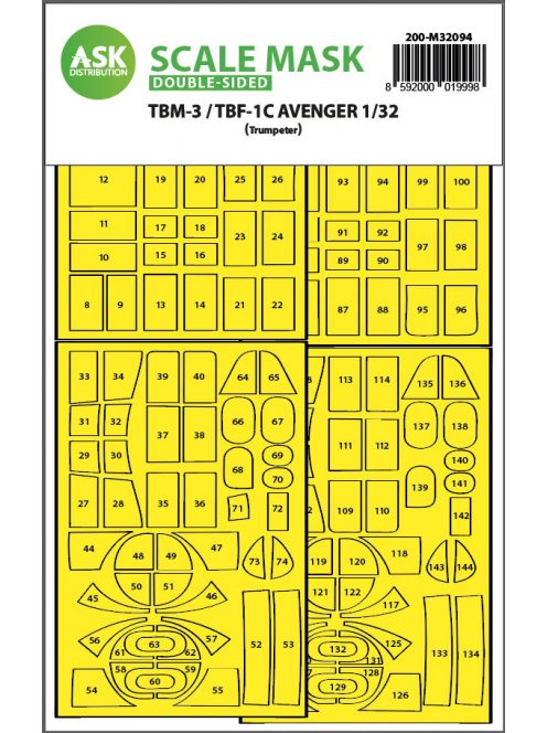 Art Scale - 1/32 TBM-3/TBF-1C double-sided express fit mask for Trumpeter