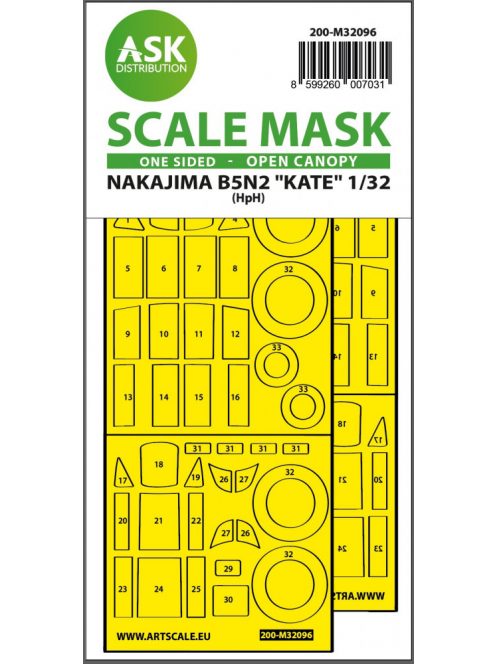 Art Scale - 1/32 B5N2 Kate open canopy - one-sided express mask for Infinity