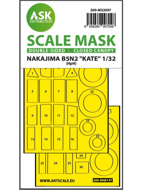 Art Scale - 1/32 B5N2 Kate closed canopy - double-sided express mask for Infinity