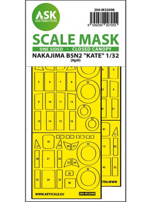 Art Scale - 1/32 B5N2 Kate closed canopy - one-sided express mask for Infinity