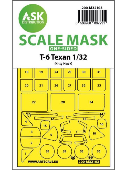 Art Scale - 1/32 T-6 Texan one-sided express fit mask for Kitty Hawk