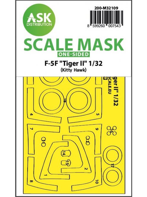 Art Scale - 1/32 F-5F Tiger II one-sided express fit mask for Kitty Hawk