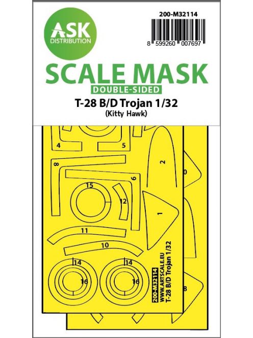 Art Scale - 1/32 28-B/D Trojan double-sided express fit mask for Kitty Hawk