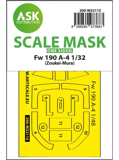 Art Scale - 1/32 Fw 190A-4 one-sided express fit mask for Zoukei-Mura