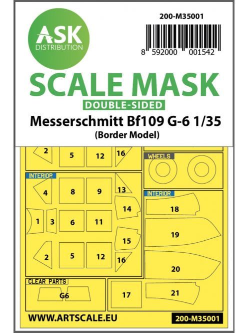 Art Scale - 1/35 Messerschmitt Bf 109G-6 double-sided painting mask for Border Model