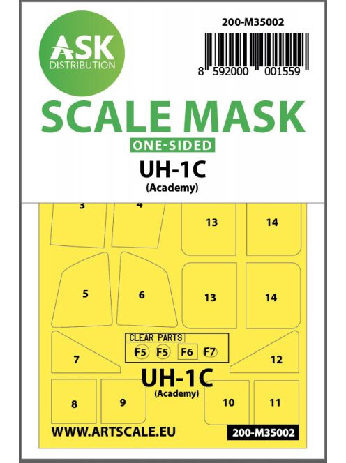 Art Scale - 1/35 UH-1C one-sided painting mask for Academy