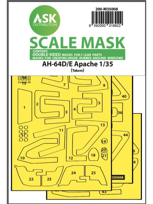 Art Scale - 1/35 AH-64D/E double-sided mask with inside white rubber mask for Tacom