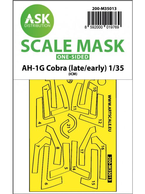 Art Scale - 1/35 AH-1G Cobra (early/late) one-sided express fit painting mask for ICM