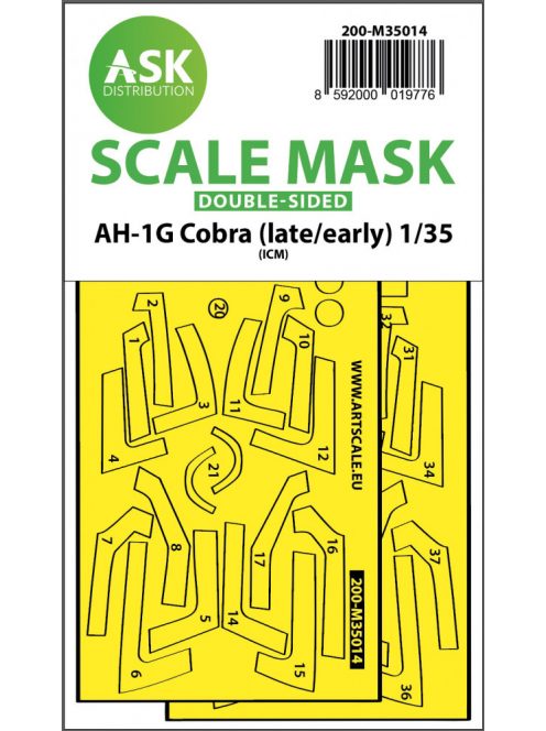 Art Scale - 1/35 AH-1G Cobra (early/late) double-sided express fit painting mask for ICM