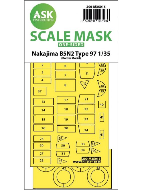 Art Scale - 1/35 Nakajima B5N2 Type 97 one-sided express fit painting mask for Border Model