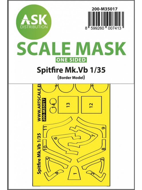 Art Scale - 1/35 Spitfire Mk.Vb one-sided express fit painting mask for Border Model