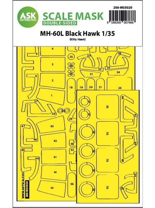 Art Scale - 1/35 MH-60L Black Hawk double-sided express fit painting mask for Kitty Hawk