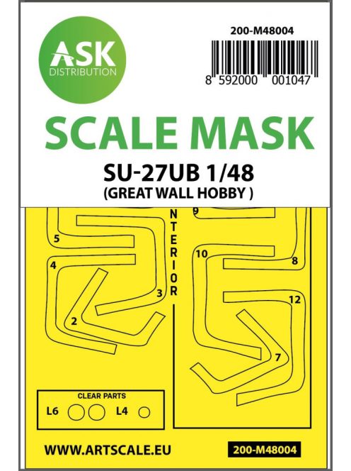 Art Scale - 1/48 SU-27UB double-sided painting mask for Great Wall Hobby