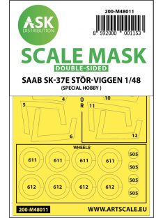   Art Scale - 1/48 SAAB SK-37E Stör-Viggen double-sided painting mask for Special Hobby