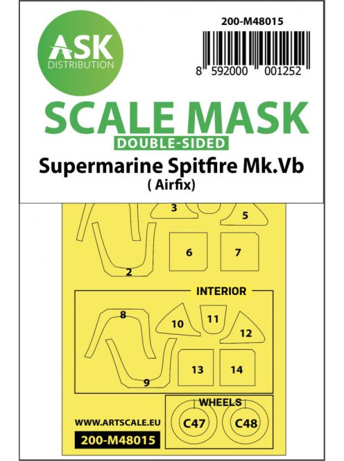 Art Scale - 1/48 Spitfire Mk.Vb double-sided painting mask for Airfix