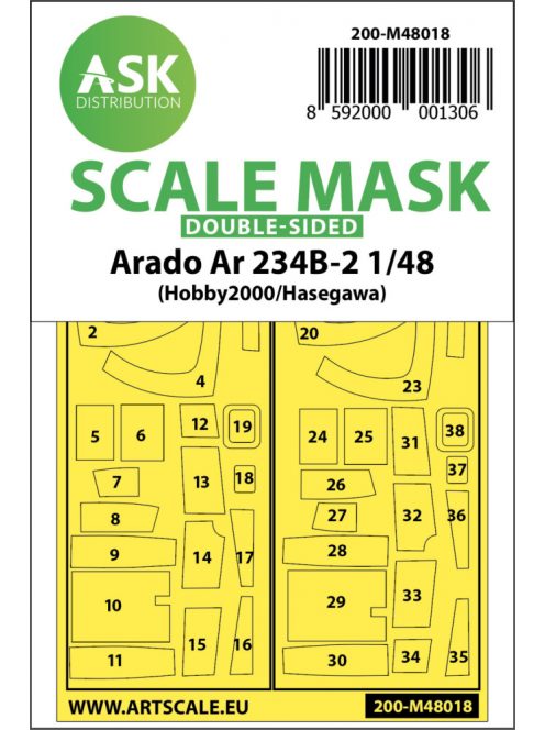 Art Scale - 1/48 Arado Ar 234B-2 double-sided painting mask for Hasegawa / Hobby2000