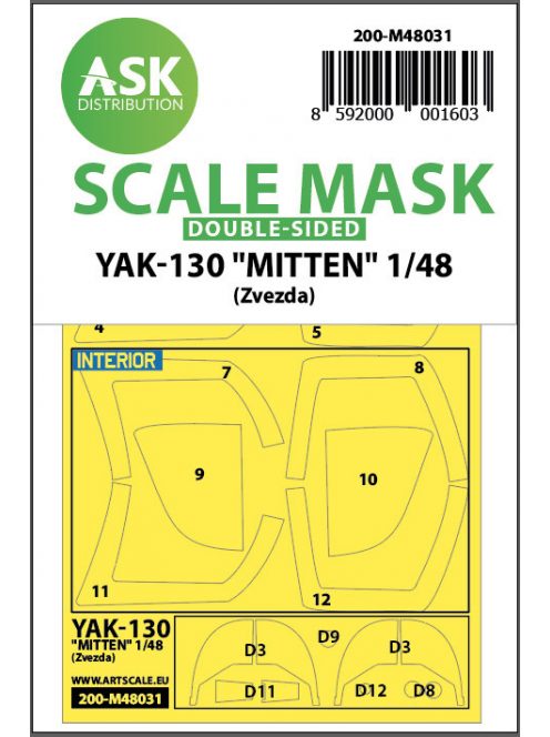 Art Scale - 1/48 Yak-130 "Mitten" double-sided painting mask for Zvezda