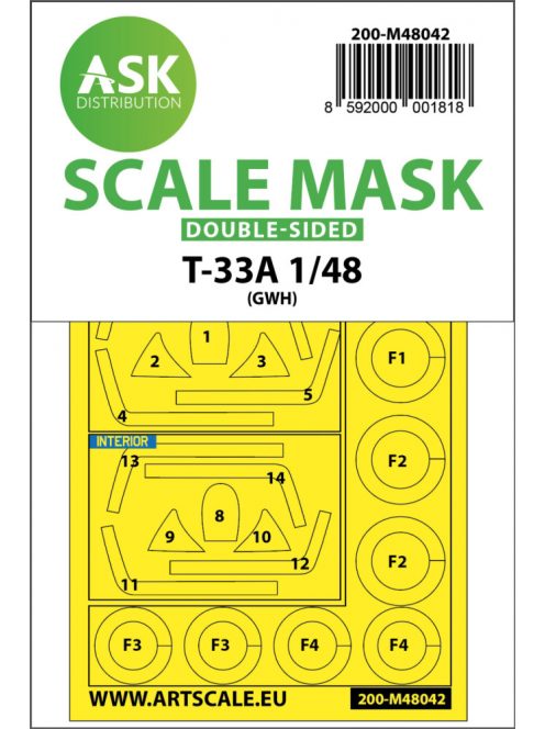 Art Scale - 1/48 T-33A double-sided painting mask for Great Wall Hobby