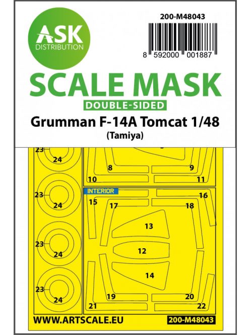 Art Scale - 1/48 F-14A Tomcat double-sided painting mask for Tamiya