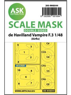   Art Scale - 1/48 De Havilland Vampire F.3 double-sided painting mask for Airfix