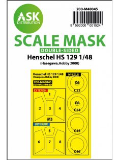   Art Scale - 1/48 Henschel Hs 129 double-sided painting mask for Hasegawa, Hobby2000