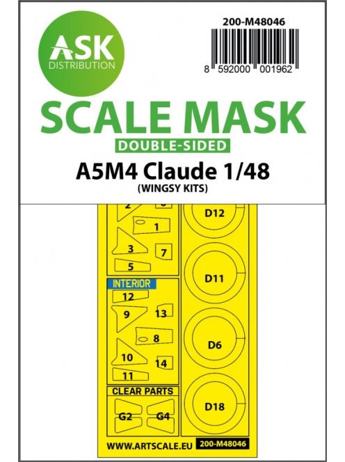 Art Scale - 1/48 A5M4 Claude double-sided painting mask for Wingsy kits