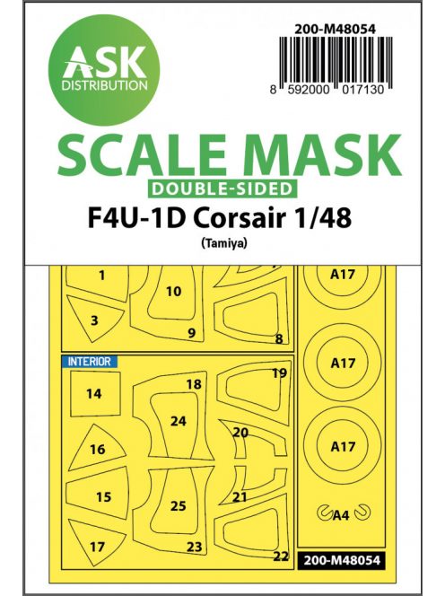 Art Scale - 1/48 F4U-1D Corsair double-sided express mask for Tamiya