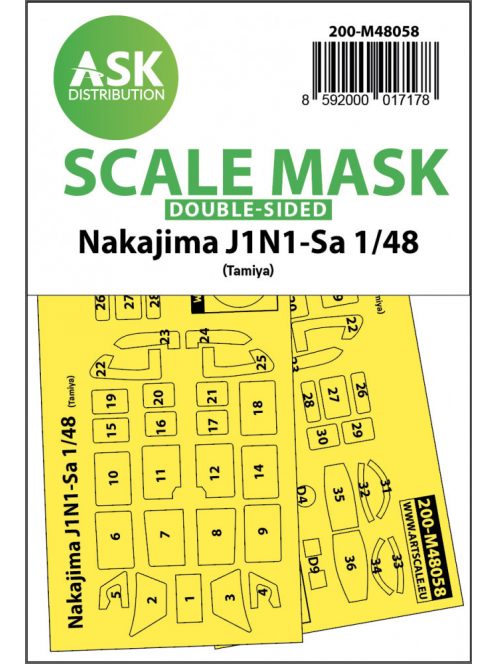 Art Scale - 1/48 Nakajima J1N1-Sa double-sided express mask for Tamiya