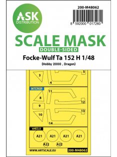   Art Scale - 1/48 Focke-Wulf Ta 152 H double-sided express mask for Hobby2000, Dragon