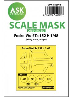   Art Scale - 1/48 Focke-Wulf Ta 152 H one-sided express mask for Hobby2000, Dragon